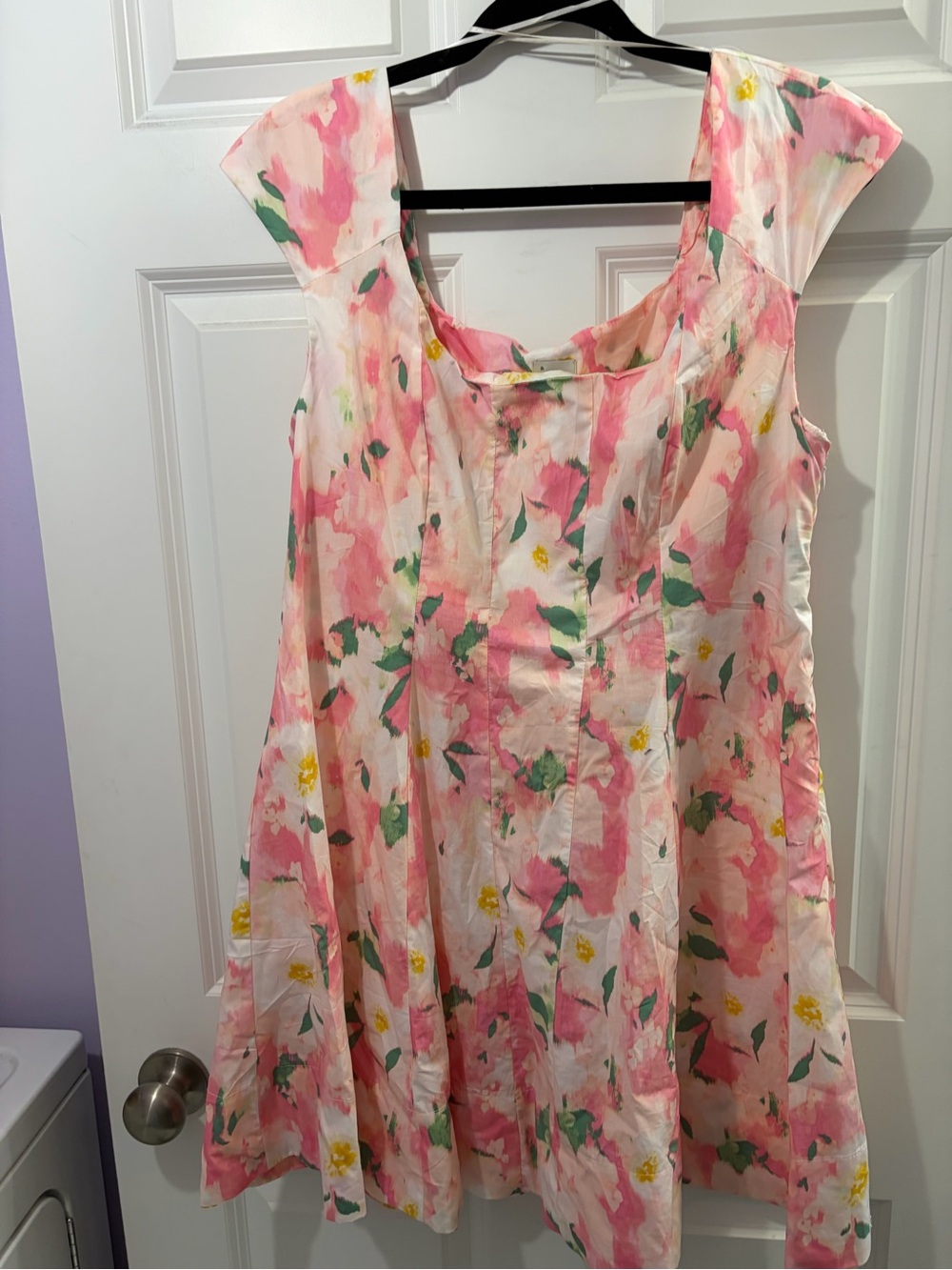 A New Day Pink Floral Fit-and-Flare Dress